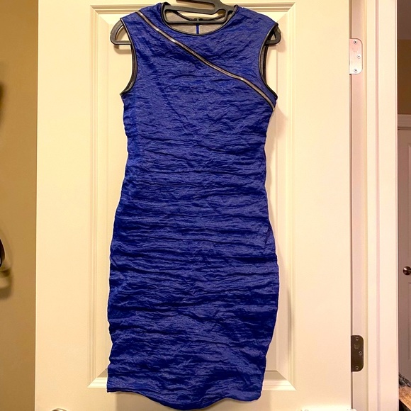 EUC Yigal Azrouel Stretch Metal Taffeta Dress - Picture 2 of 7